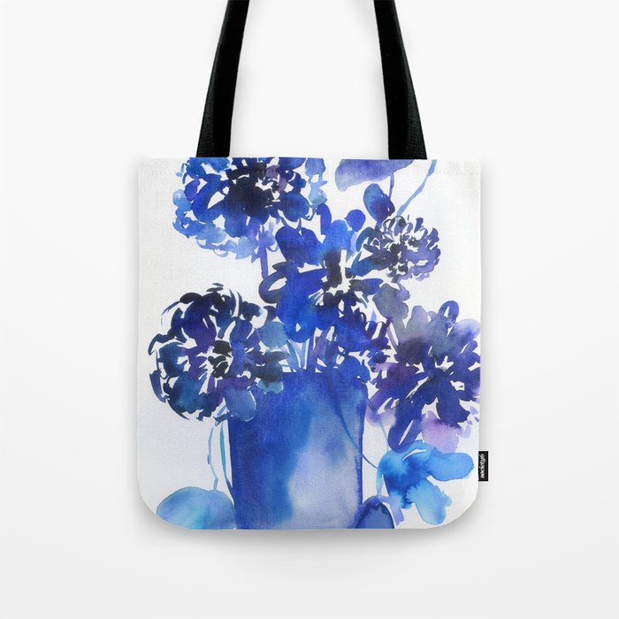 blue stillife: zinnia Tote Bag