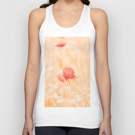 Warm Summer with apricot poppy Unisex Tank Top