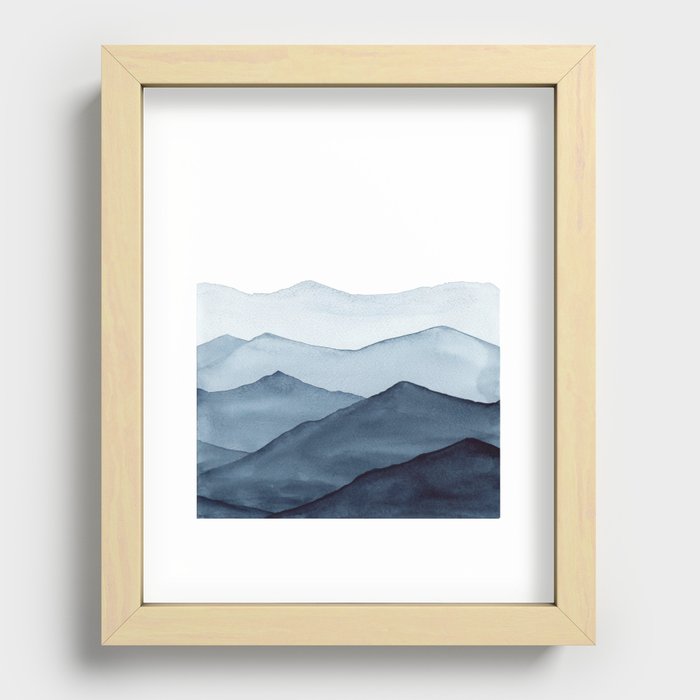 abstract watercolor mountains Recessed Framed Print