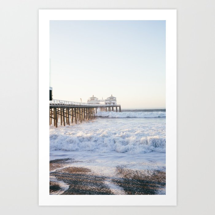 Malibu Pier - Hurricane Marie 2014 Art Print