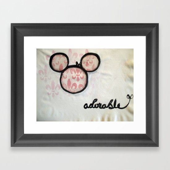 Adorable Mouse Fleur de lis Painting Framed Art Print