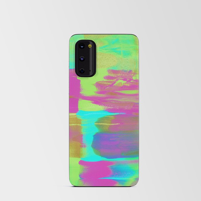 Neon Paint Smear with Magenta, Teal, Lime and Gold Android Card Case
