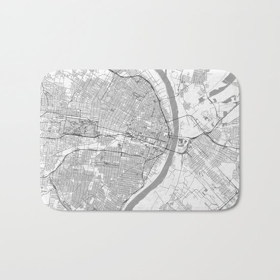 St Louis Map Line Bath Mat