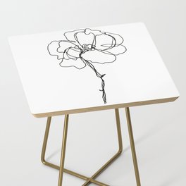 Minimal Line Rose Art (v.4) Side Table