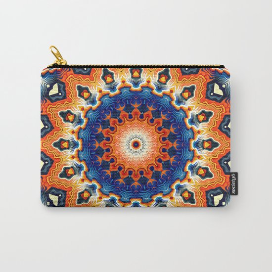 Geometric Orange And Blue Symmetry Carry-All Pouch