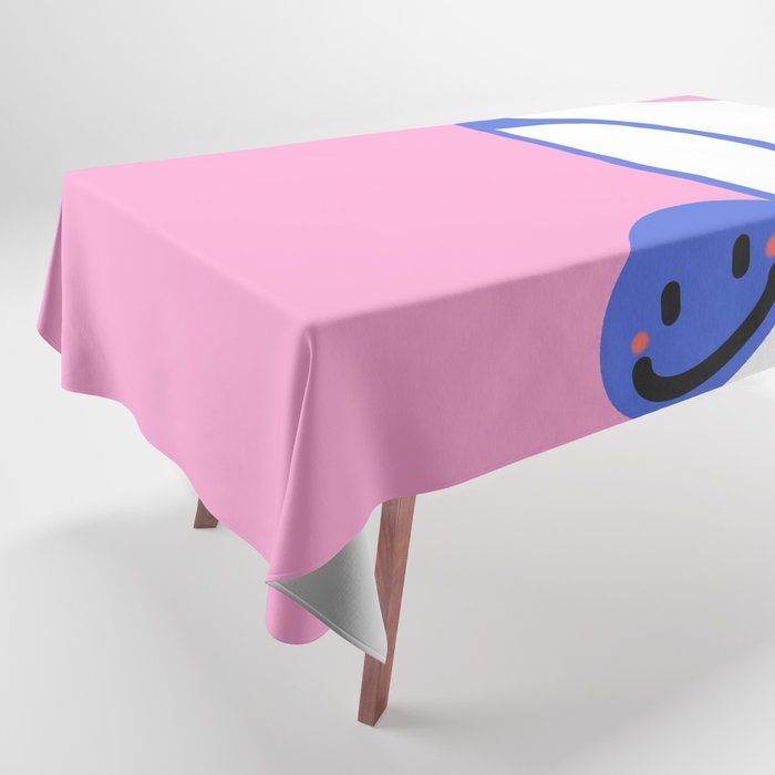 Happy smile vintage musical note 3 Tablecloth
