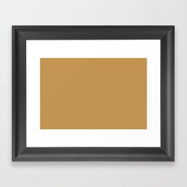 Mid-tone Brown Solid Color Pairs Pantone Amber Gold 16-1139 TCX - Shades of Orange Hues Framed Art Print