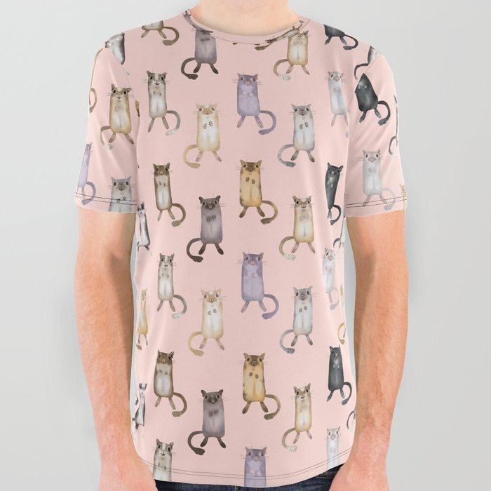 Cup of Gerb collection- The colourFUR world of gerbils (rose) All Over Graphic Tee