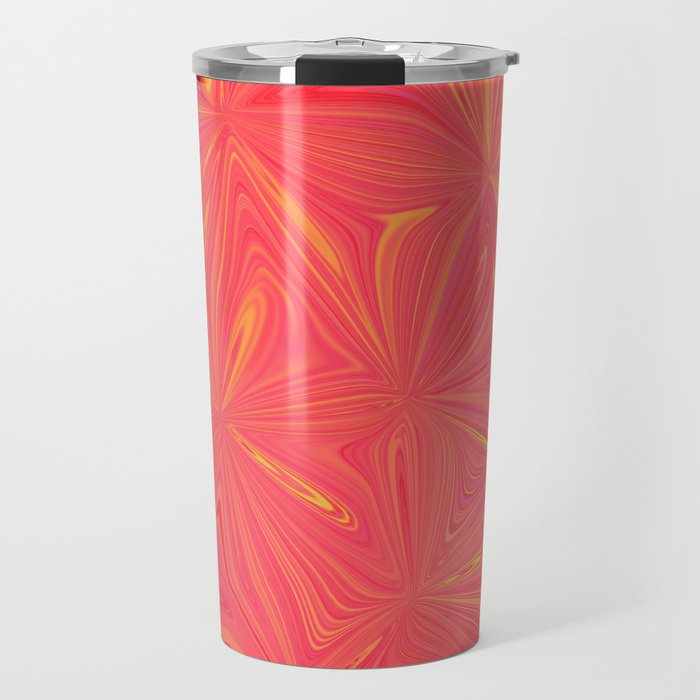 Hot Coral Pinwheels  Travel Mug