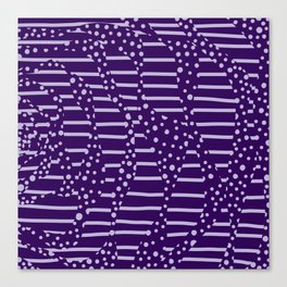 Spots and Stripes 2 - Purple Canvas Print