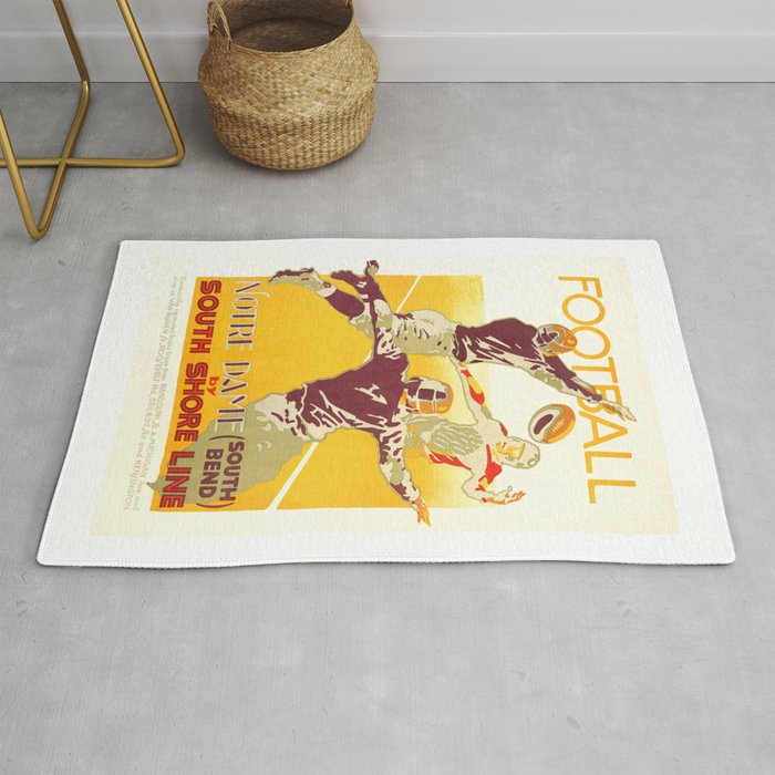 1926 Notre Dame By South Shore Line Advertising Poster Rug