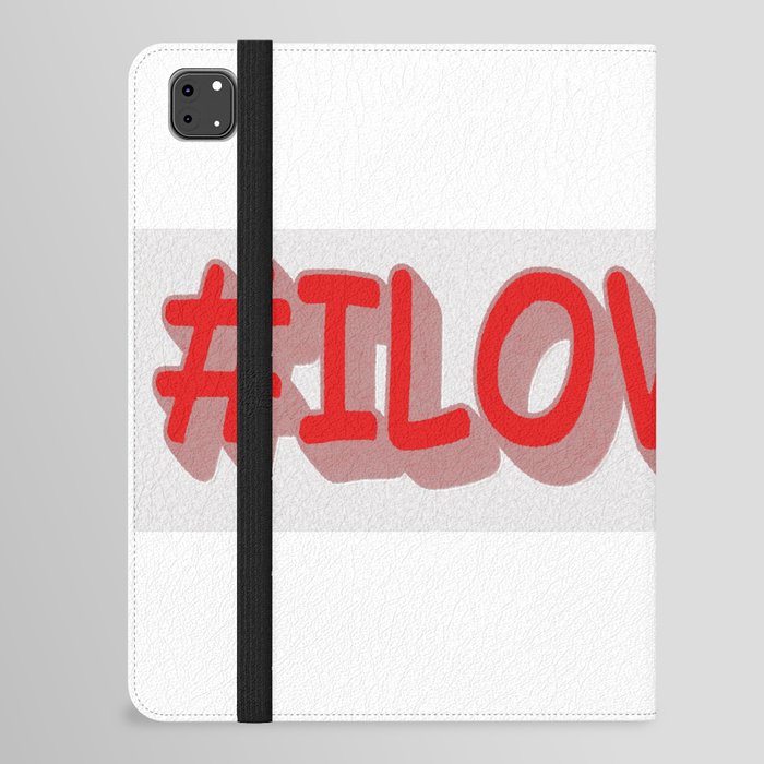 Cute Expression Design "#ILOVEYOU". Buy Now iPad Folio Case