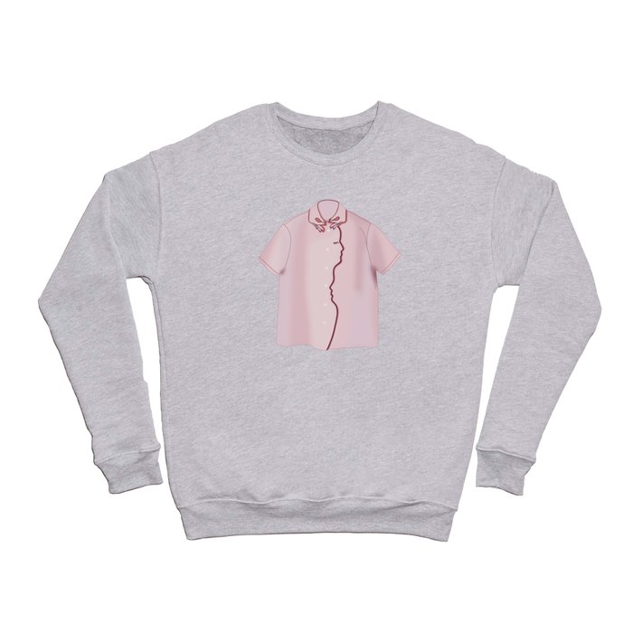 Fashion illustration of a pink polo collared short sleeve t-shirt  Crewneck Sweatshirt