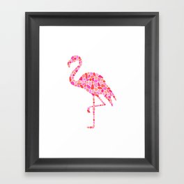 Pink Pointillism Style Flamingo Framed Art Print