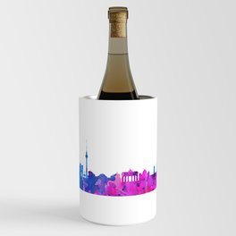 Berlin Skyline Watercolor Blue Orange Pink Purple Green Cityscape Berlin Germany Europe City Skyline Wine Chiller