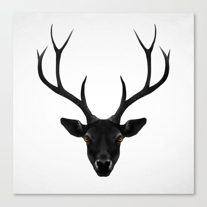 The Black Deer Canvas Print