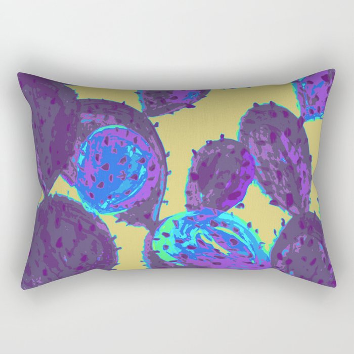 Cactus garden lilac mustard Rectangular Pillow