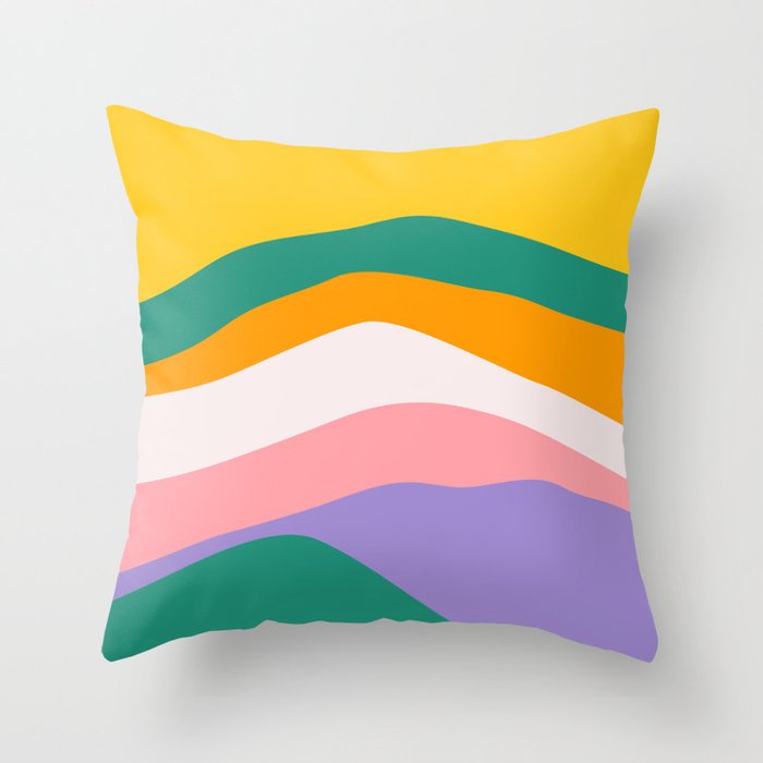 Colorful abstract mountain landscape art Throw Pillow