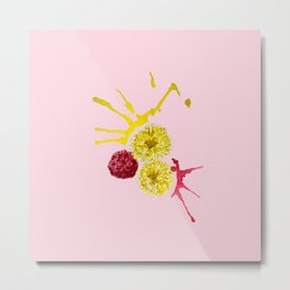 watercolor pink and yellow flowers Metal Print | Mmer, Pink, Plant, Sweet, Drops, Girl, Flower, Red, Botanica, Motherday 