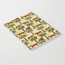 digital pattern with pairs of brown lions Notebook