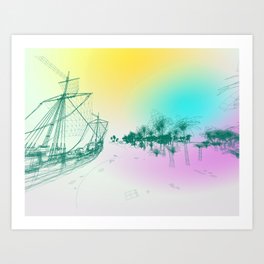 KIDS PIRATE SHIP Art Print