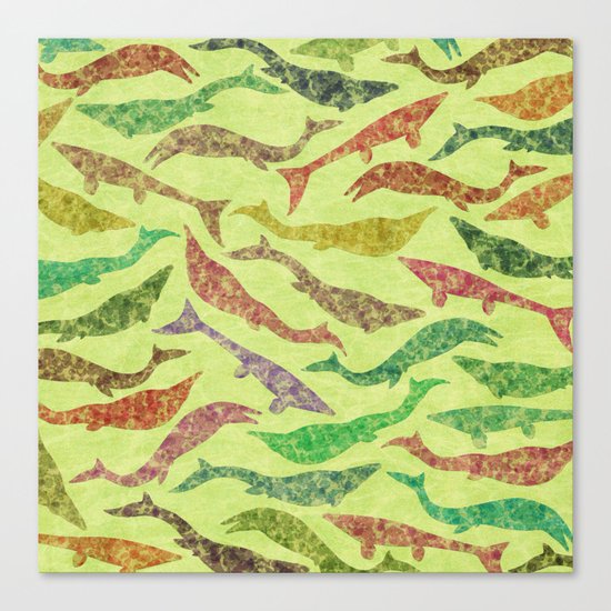 Extinct Marine Lizard II (Plotosaurus, Globidens, Platecarpus, Tylosaurus) Canvas Print
