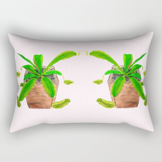 tropical pitcher plant watercolor painting Rectangular Pillow