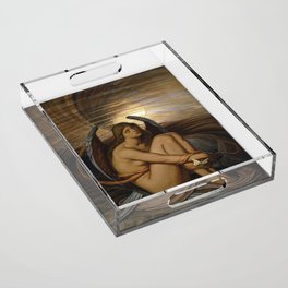 Tortured Souls - Soul in Bondage angelic still life magical realism portrait painting by Elihu Vedder  Acrylic Tray