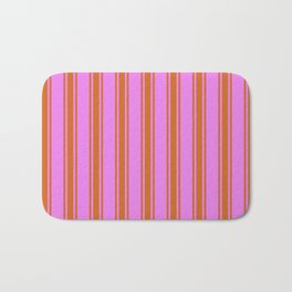 [ Thumbnail: Violet and Chocolate Colored Lines/Stripes Pattern Bath Mat ]