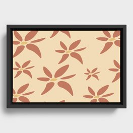 Floral brown bohemian pattern Framed Canvas