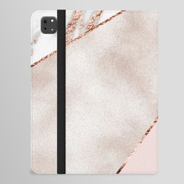 Spliced mixed rose gold marble iPad Folio Case