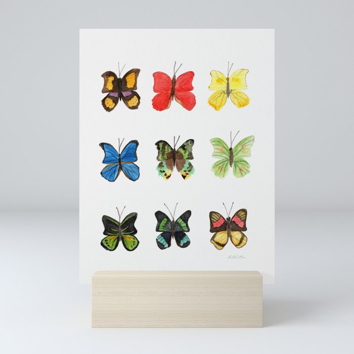 Romantic Tropical Butterflies Mini Art Print