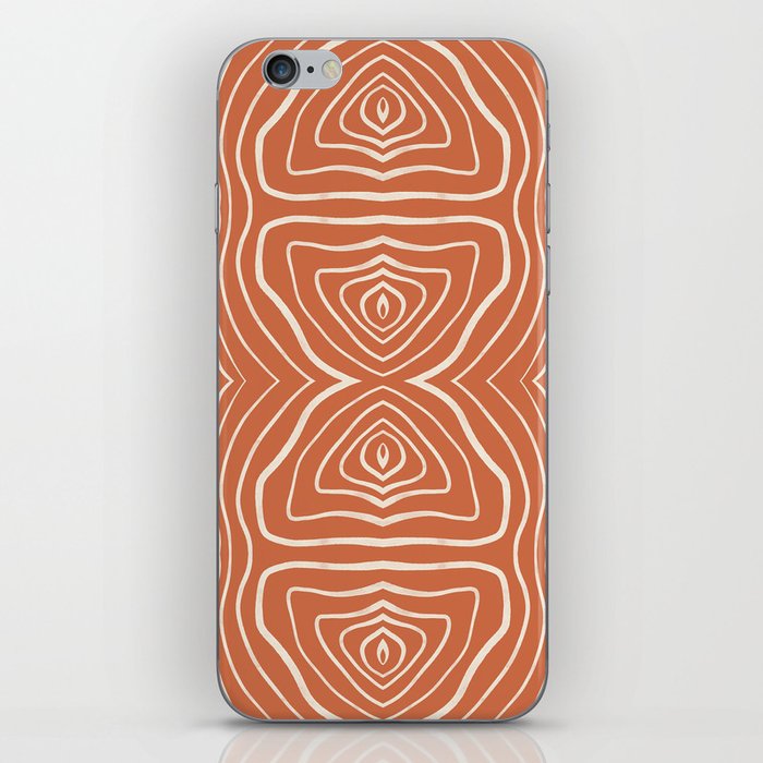 Abstract white Lines - Orange medium iPhone Skin