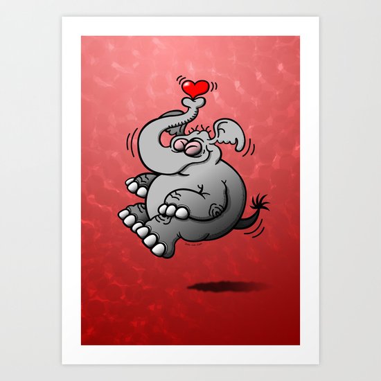 Fly me to the Moon Elephant Art Print