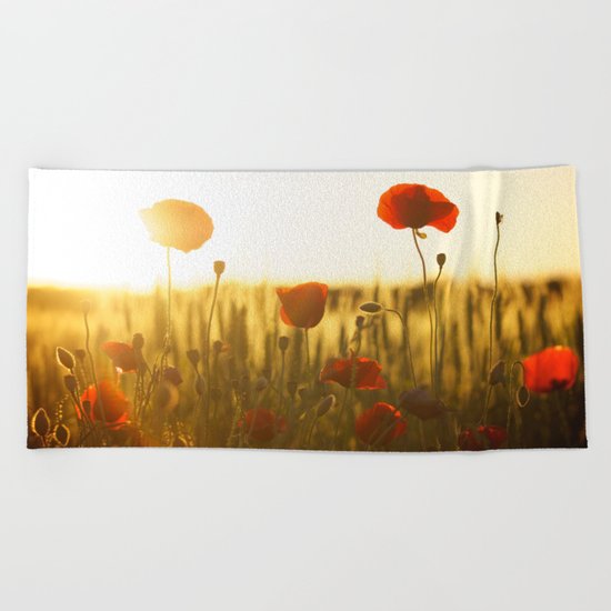 Sunset tulipe Beach Towel