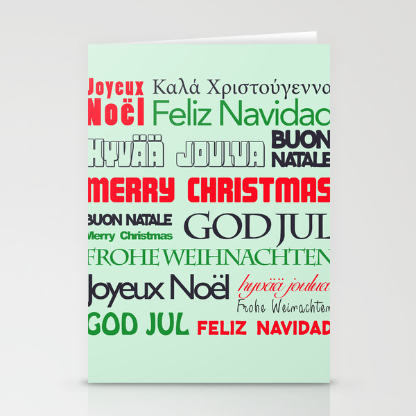Different Languages Iii Merry Christmas Stationery Cards By Carmenjc Society6