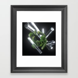 Consume your Daily Vegetables! Part. Green , Black  Framed Art Print