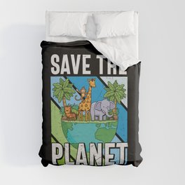 Save The Planet Vintage Retro Duvet Cover