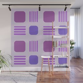 Mid-Century Modern Squares Lines Lilac Wall Mural