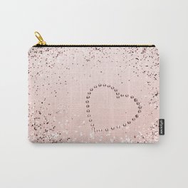 Sparkling ROSE GOLD Lady Glitter Heart #5 #decor #art #society6 Carry-All Pouch
