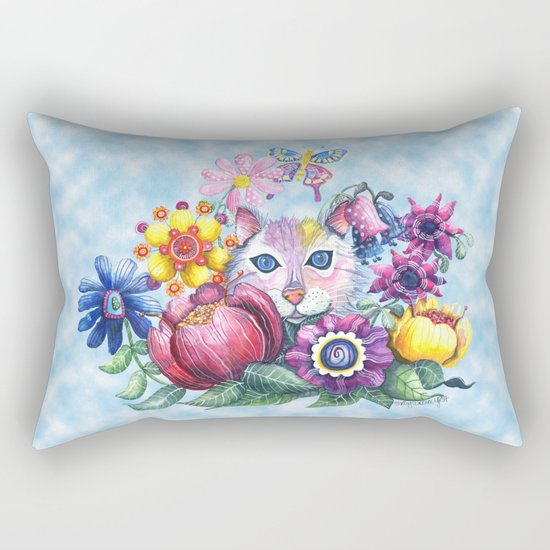 Camouflaged in a Summer Garden Rectangular Pillow