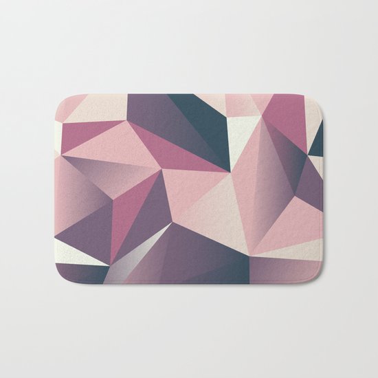 pink dark geometric Bath Mat