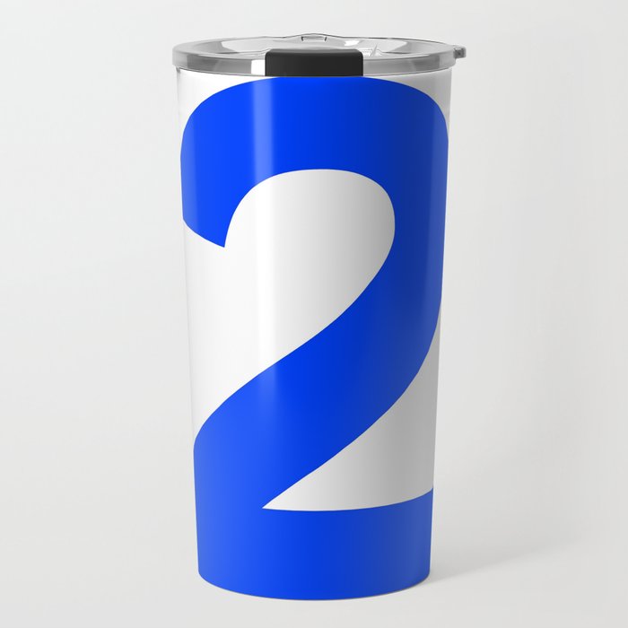 Number 2 (Blue & White) Travel Mug