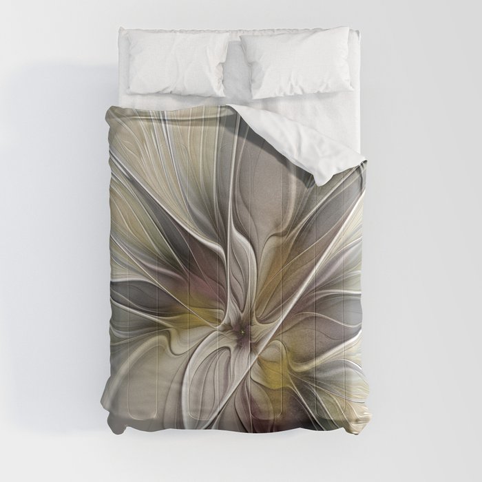 Floral Abstract, Fractal Art Comforter