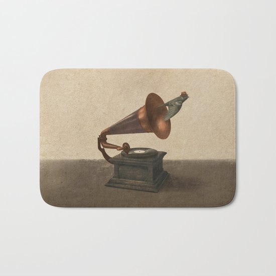 Vintage Songbird - colour option Bath Mat