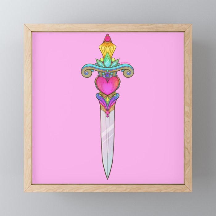 Rainbow Dagger Framed Mini Art Print