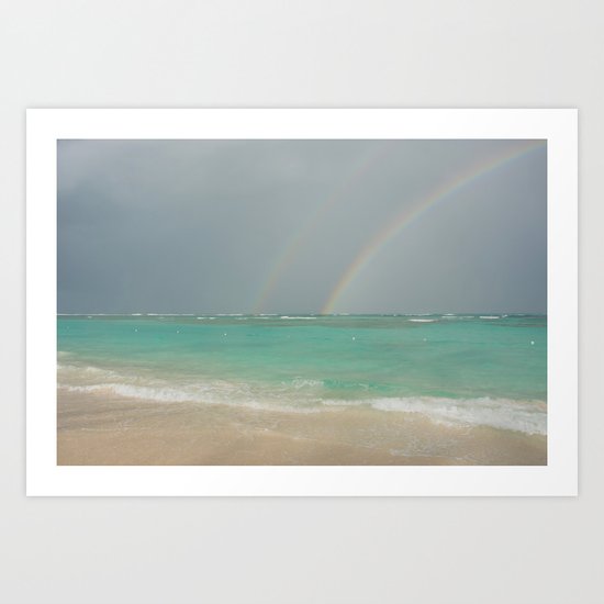 Double rainbow Punta cana Art Print