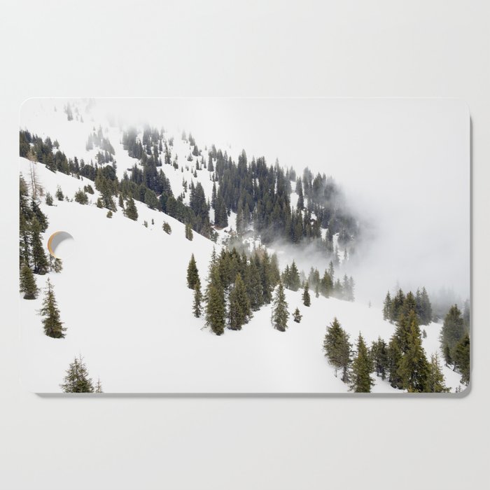 Aerial Winter Wonderland | Pine Trees and Snow Cutting Board