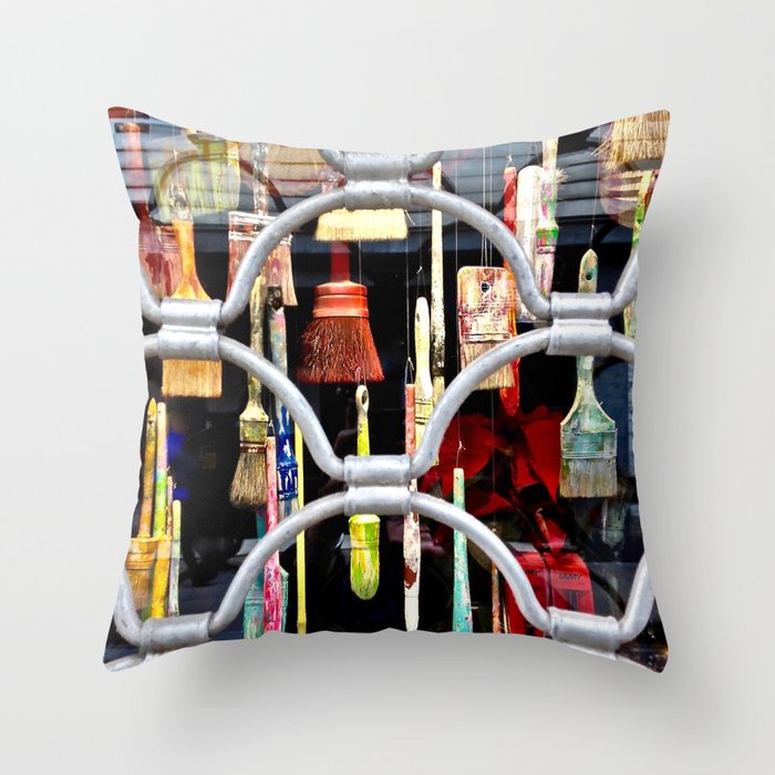 brushes in color Throw Pillow