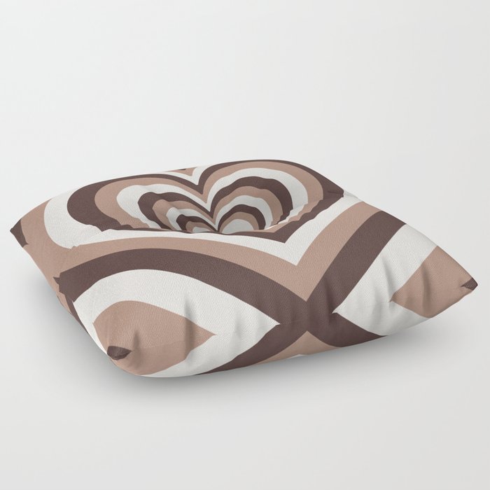 Retro Hearts in Hypnotic pattern (xii 2021) Floor Pillow